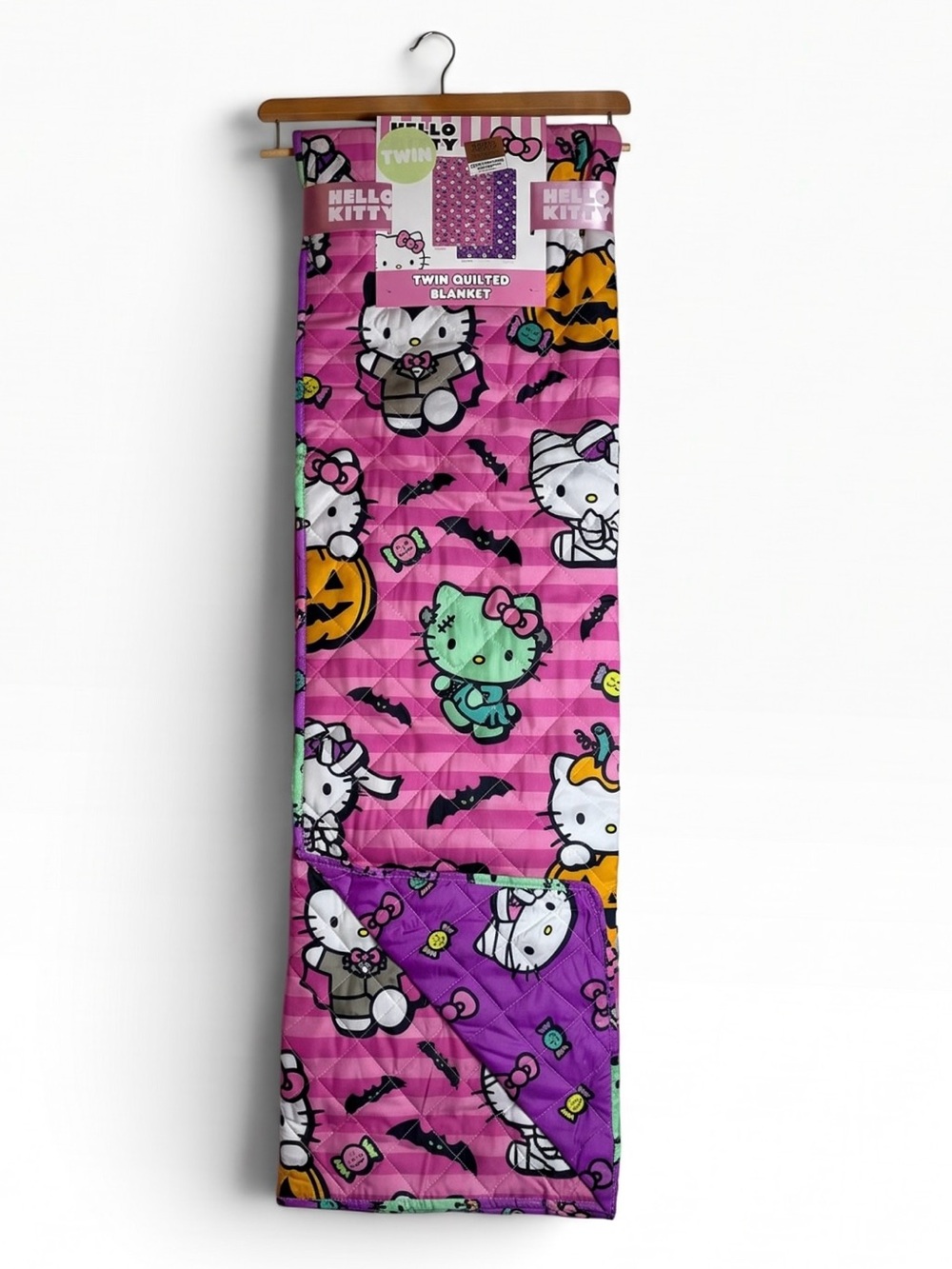 Hello Kitty Halloween Reversible Twin Quilted Blanket